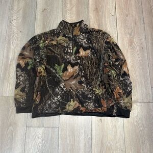 Vintage Men’s Real Tree Camo Fleece Quarter Zip Sweater Size Medium